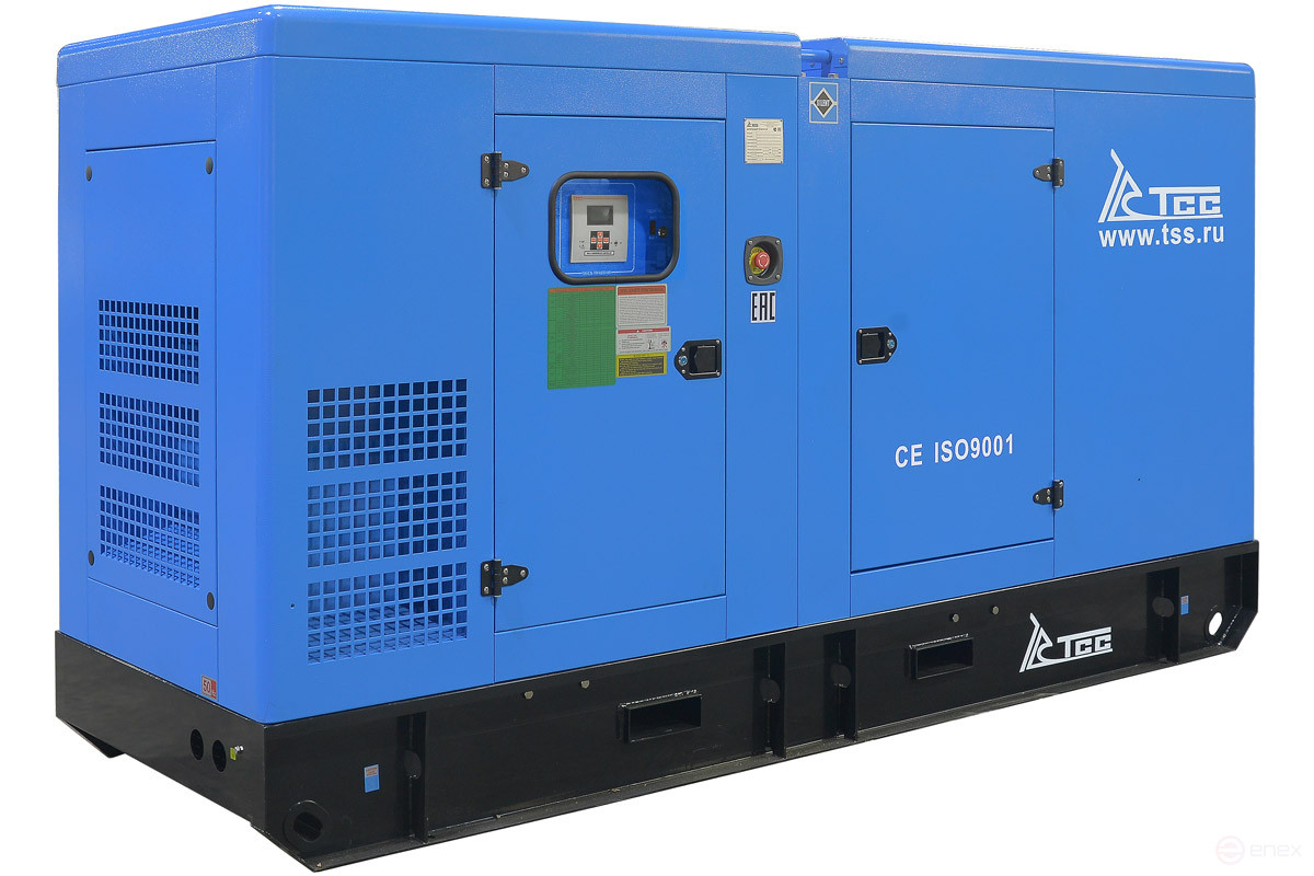 Дизельный генератор ТСС ЭД-150-Т400 с АВР в шумозащитном кожухе на прицепе