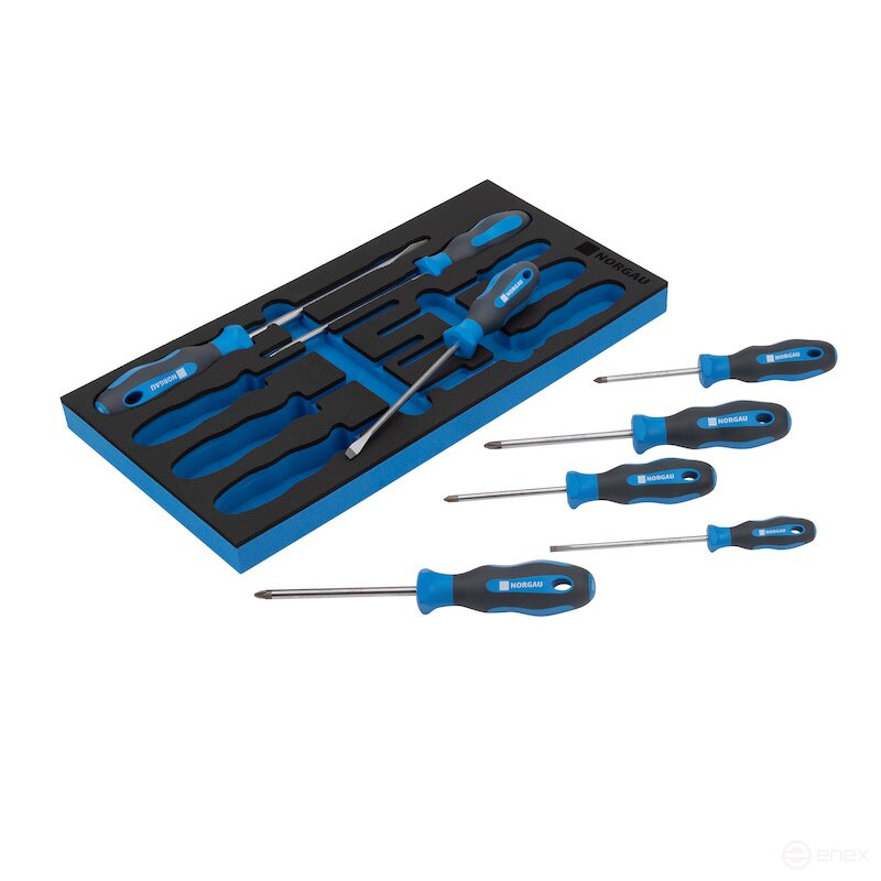 Набор отверток в ложементе NORGAU Industrial SL/PH/PZ, 8 предметов, N151-161-008