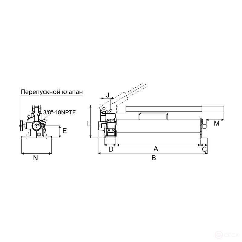 Насос гидравлический ручной NORGAU Industrial 0.9 л см³, NP-392