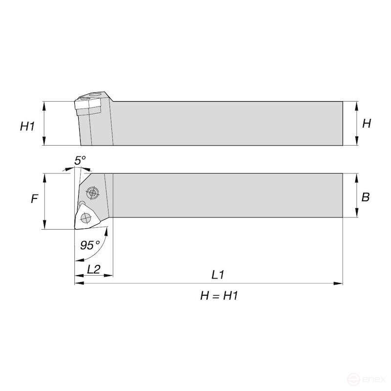 Державка токарная NORGAU Industrial для наружной обработки PWLNR2020K08