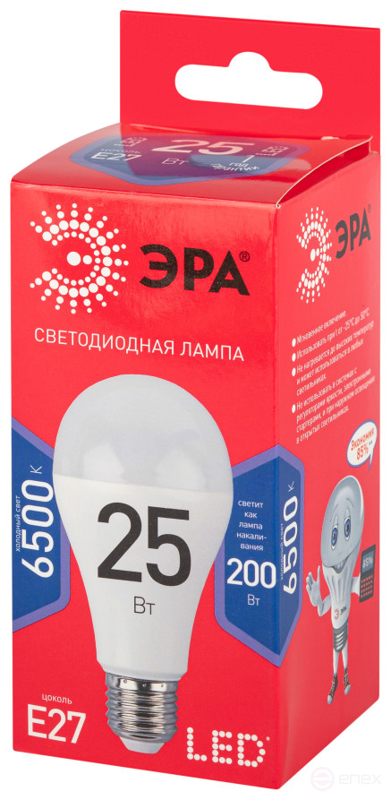 Лампа светодиодная ЭРА RED LINE LED A65-25W-865-E27 R 25Вт груша холодный дневной свет Е27
