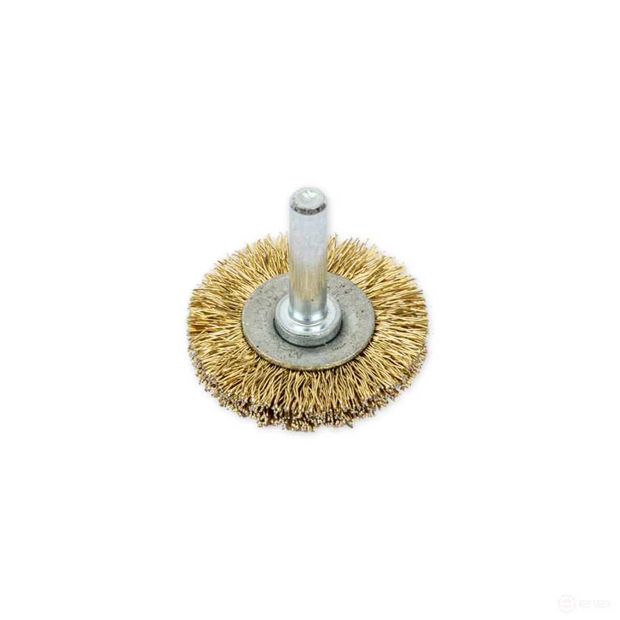 Flat drill brush 40 mm, with stud, latuned wire d=0.3mm, 4500 rpm ARNEZI R8041040