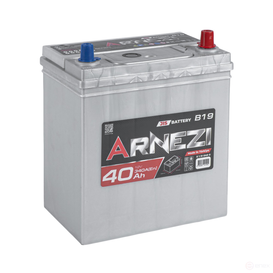 Аккумулятор ARNEZI JIS SMF 40 А/ч обратный тон. клеммы R+ 197x128x225 NS40 EN 340 А