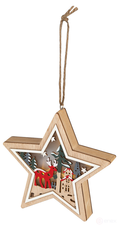 Lamp ERA ENGDS-4L New Year LED Star Pendant 15 cm 2*AA