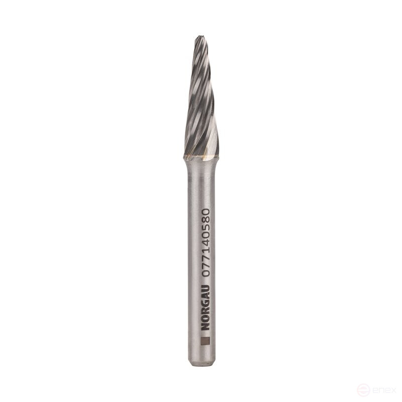 Борфреза твердосплавная NORGAU Industrial коническая 8 мм, 14°, форма L, ALU