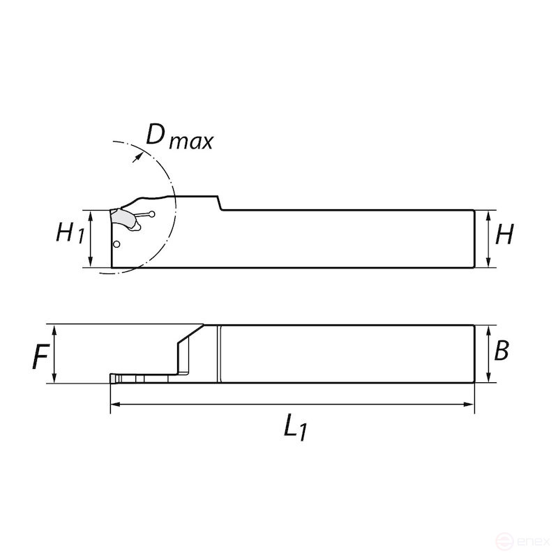 Turning holder NORGAU Industrial for external machining, cut-off CTBR2020-3
