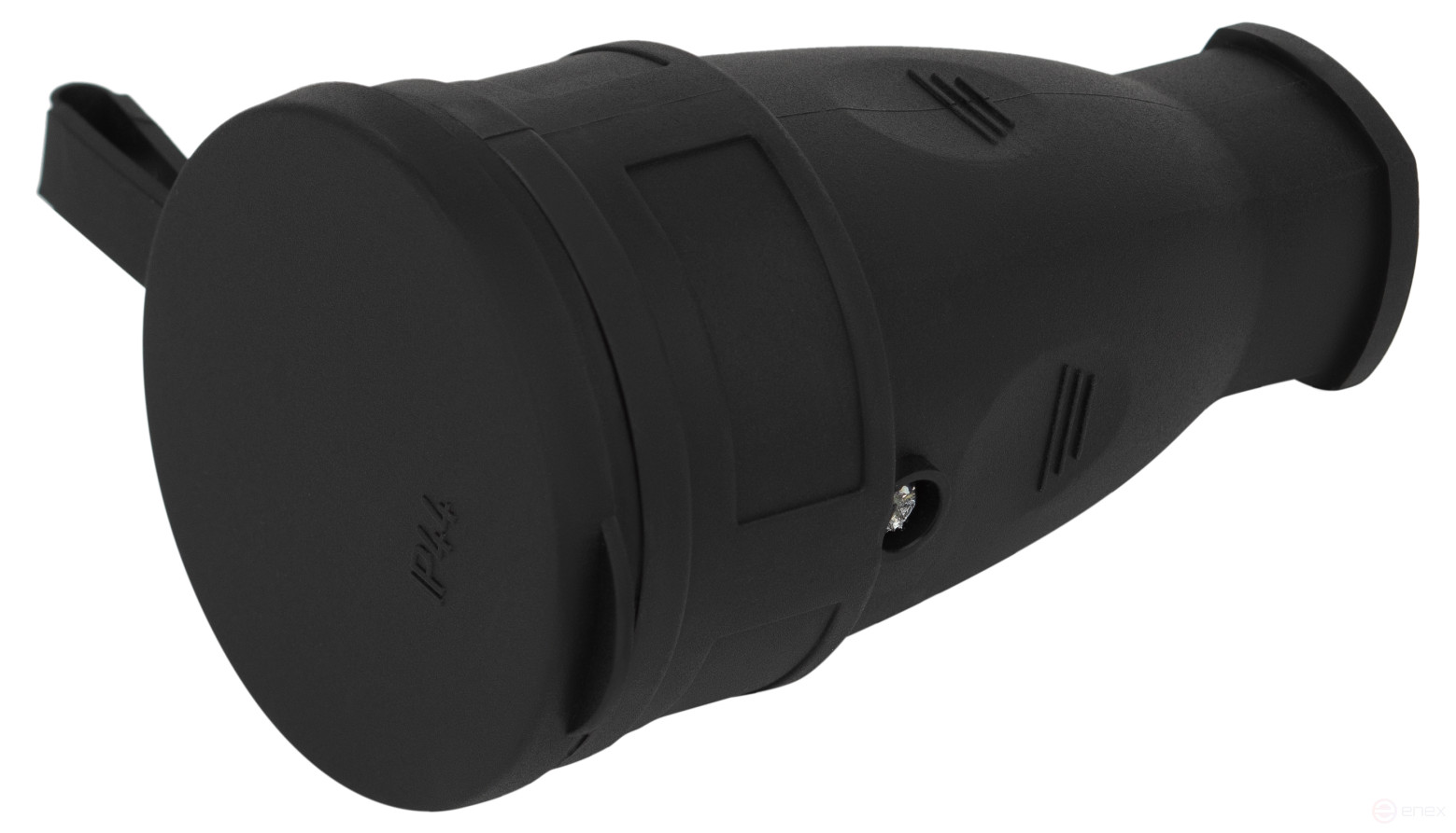 ERA RX10-B-IP44 Rubber Socket with earthing 16A IP44 Straight Black