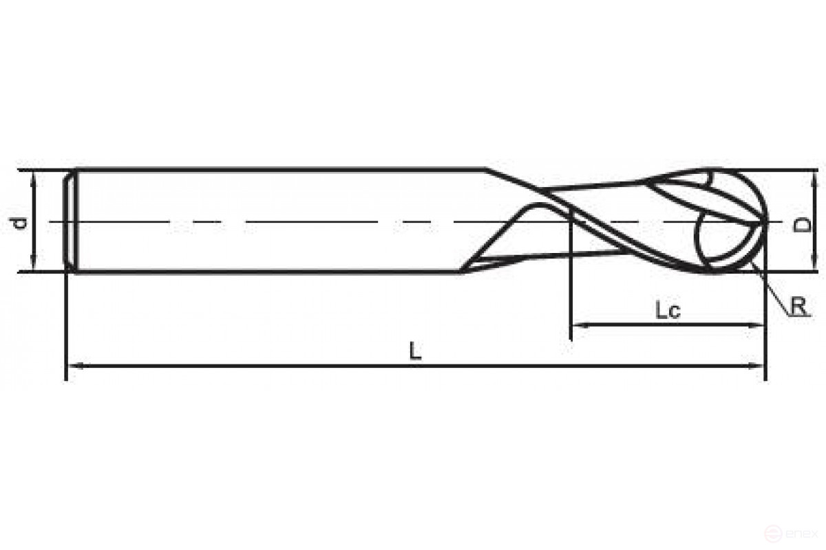 A40-BD-B2-3-6-4-50 фреза твердосплавная сферическая по алюминию