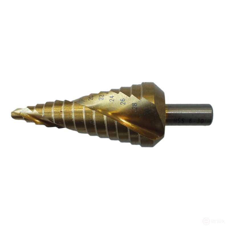 Step drill bit NORGAU industrial for metal 6-30 mm, HSS/TIN