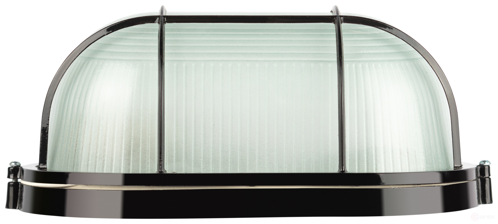 Светильник ЭРА НБП 04-100-002 Акватермо алюминий/стекло решетка IP54 E27 max 100Вт 280х160 овал черный