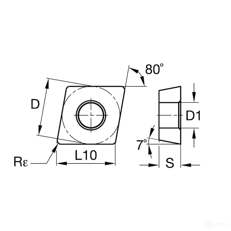 Пластина токарная NORGAU Industrial позитивная CCMT09T304-UM, NRG10P