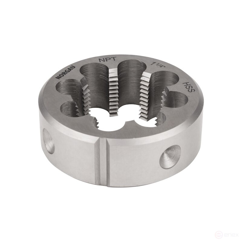 Round die NORGAU Industrial for metal HSS NPT 1 1/4x11.5, Form B