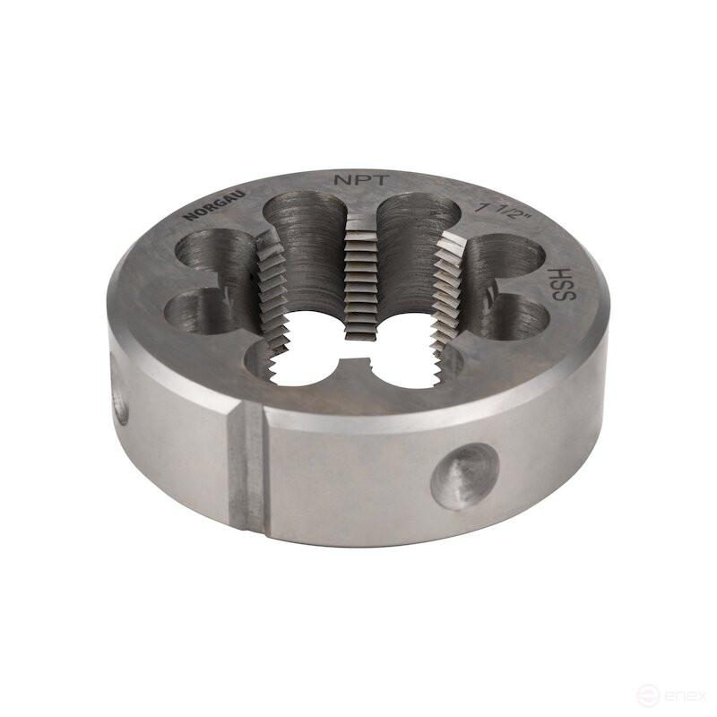 Round die NORGAU Industrial for metal HSS NPT 1 1/2 x 11.5, Form B