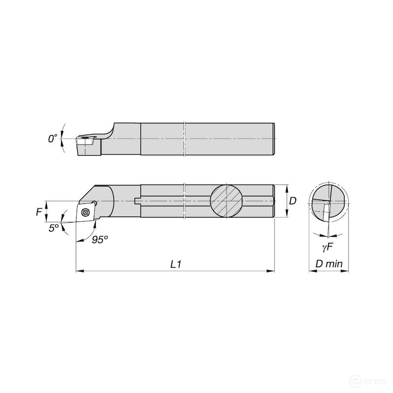 Turning holder NORGAU Industrial boring, left S25R-SCLCL12