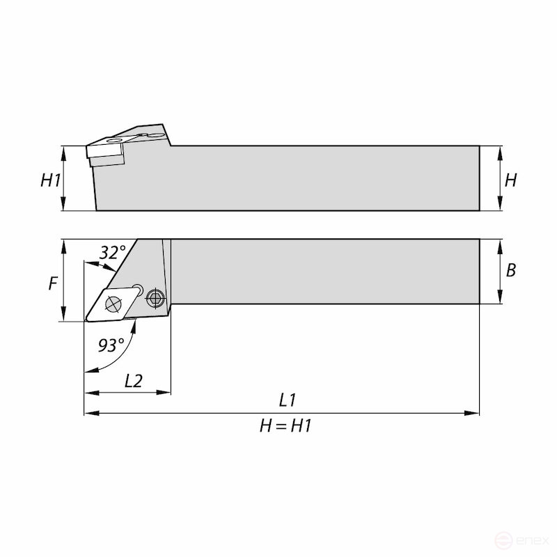 Turning holder NORGAU Industrial for outdoor processing PDJNL2525M15