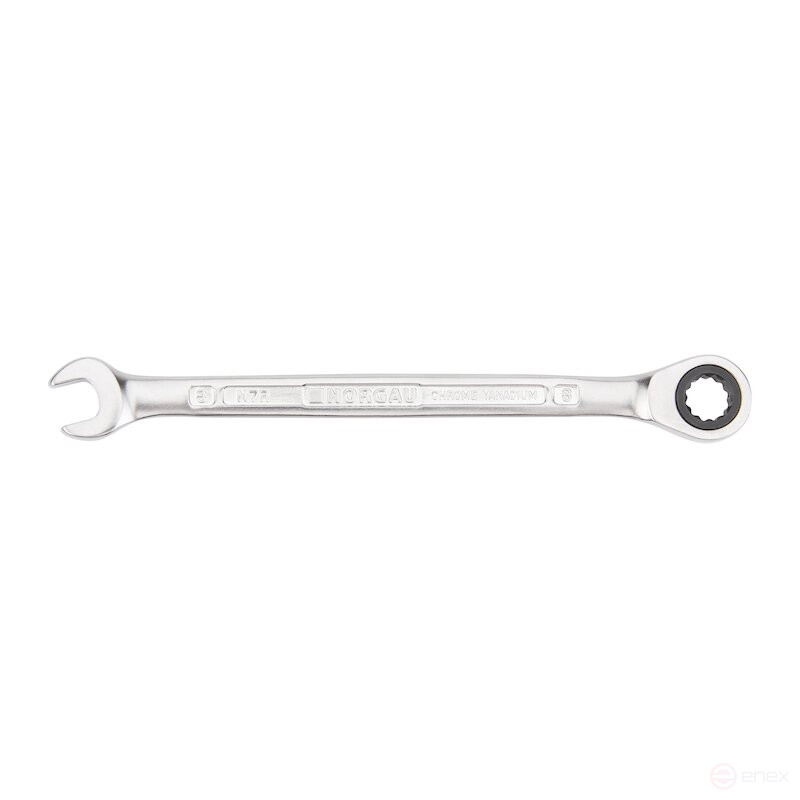 Ключ гаечный комбинированный NORGAU Industrial с трещоткой 8 мм, N7R-8