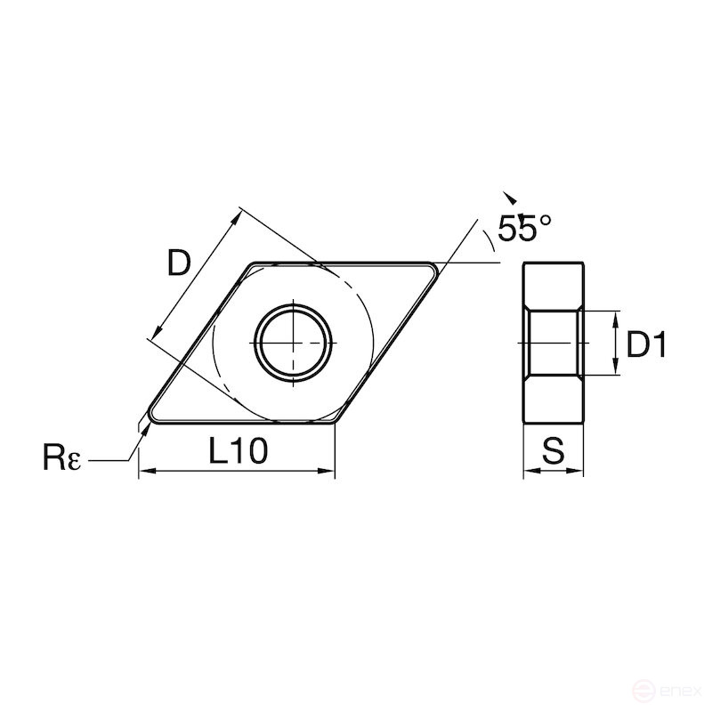 Пластина токарная NORGAU Industrial негативная DNMG150608-RA, NRG25P