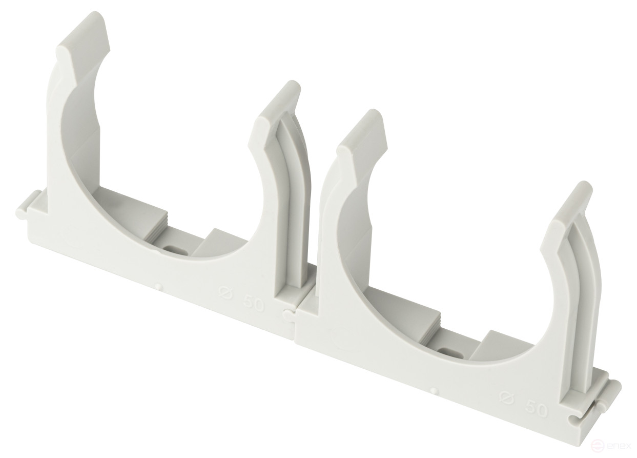 Крепеж-клипса ЭРА CLIP-50-G-MP для труб прямой монтаж серая d50мм 25шт