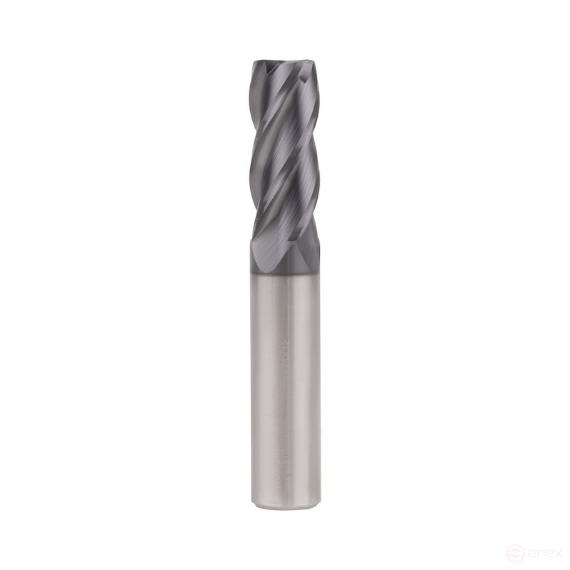 End radius milling cutter NORGAU Industrial for metal 12 mm, R0.5, Z4, VHM/TIALN