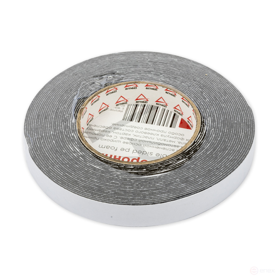 Double-sided adhesive tape 19 mm x 10 m on a foam base heavy-duty black ARNEZI R8030206