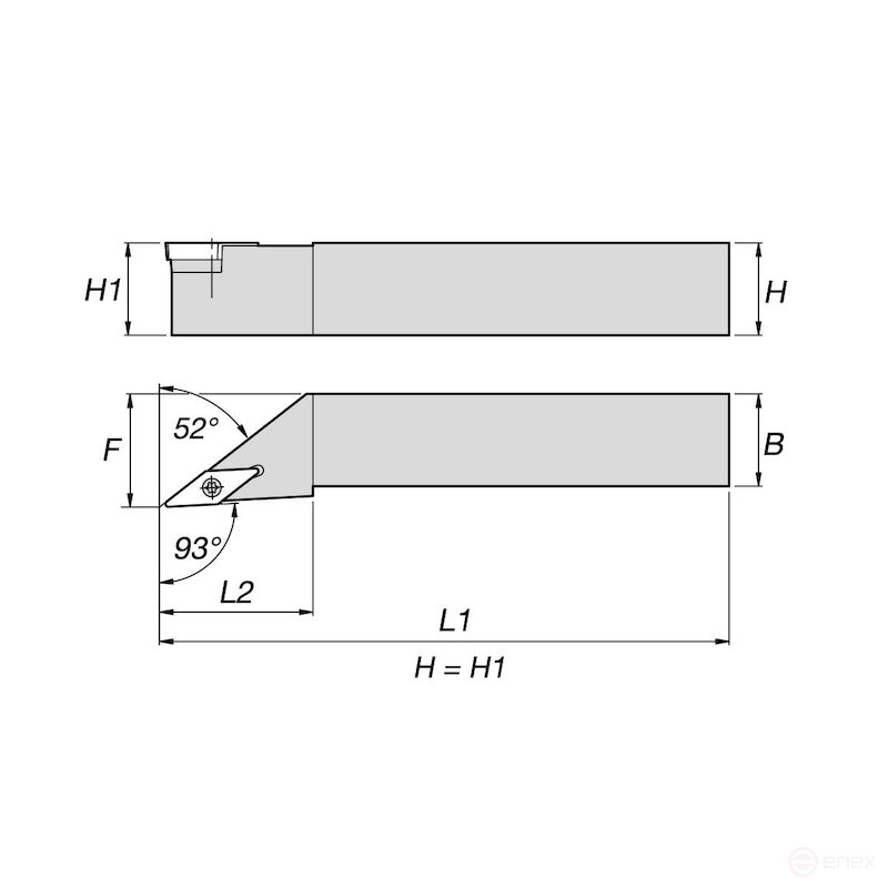 Державка токарная NORGAU Industrial для наружной обработки, левая SVJBL3232P16
