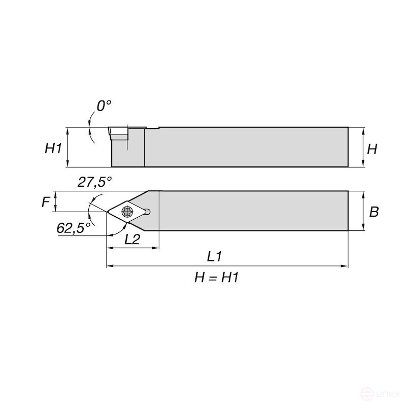 Державка токарная NORGAU Industrial для наружной обработки SDNCN1616H11
