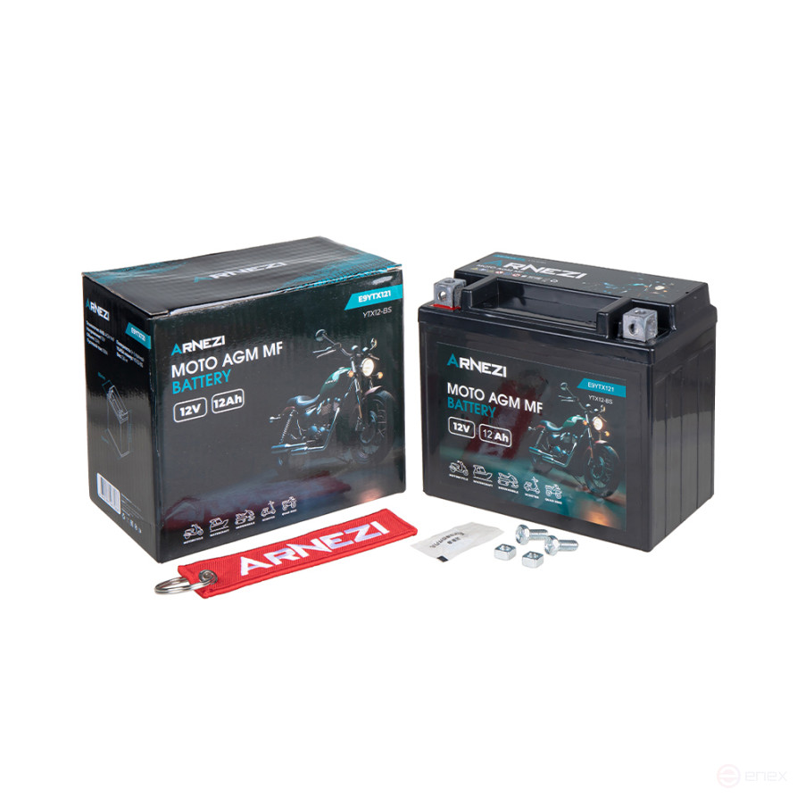Аккумулятор ARNEZI мото AGM 12 А/ч прямой L+ 150x86x130 EN 150 А
