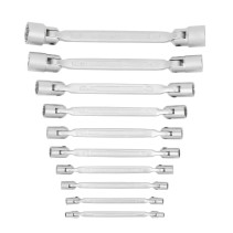 Set of socket double-sided hinge wrenches NORGAU Industrial NBS34-010, 10 pieces