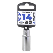 Головка 1/4" Super Lock 14 мм L=48 мм удлиненная, на холдере Arnezi R0020114