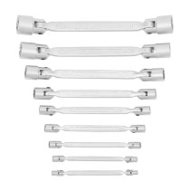 Set of socket double-sided hinge wrenches NORGAU Industrial NBS34-090, 9 pieces
