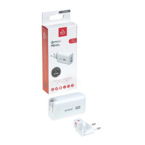 Power Charger 65W GAN USB-A (QC3.0), 2 x Type-C (PD3.0) ARNEZI A0605108