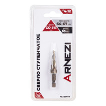 Step drill bit 4-12 mm, Cobalt 5% (M35), hexagonal shank ARNEZI R5209010