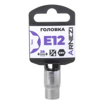 Головка 3/8" внешний TORX Е12, L=28 мм на холдере ARNEZI R0202012