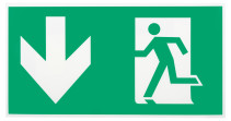 Пиктограмма ЭРА INFO-SSA-118 бэклит 259x128мм Человек-стрелка-вниз зеленая SSA-103