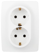 Розетка ЭРА Серия 12 12-2106-01М 2X2P+E Schuko 16А-250В белый матовый
