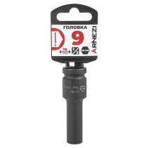 Головка ударная 1/2" 6-гр. 9 мм Cr-Mo удлиненная, на холдере ARNEZI R0300309