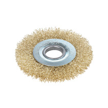 Щетка для УШМ плоская 100 мм, посадка 22.2 мм, латунированная проволока d=0.3мм, 4500 об/мин ARNEZI R8042100