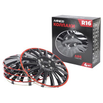 Колпаки R16 Orion 4шт (черно-красные) ABS-пластик ARNEZI A0702077