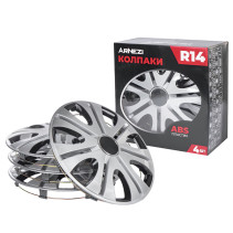 Caps R14 Stars 4 pcs (silver-black) ABS plastic ARNEZI A0702018