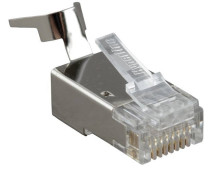 PLUD-A-8P8C-S-C6A-SH Разъем полевой оконцовки RJ-45 (8P8C) под витую пару, угловой, для одножильного кабеля, toolless, категория 6A, экранированный, накручивающийся хвостовик, IDC