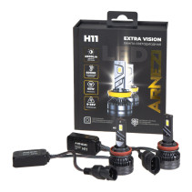 LED Lamp 12/24V H11 65W 4900lm PGJ19-2 6000K ARNEZI Extra Vision LED 2 pcs DUOBOX IP68 A2000005