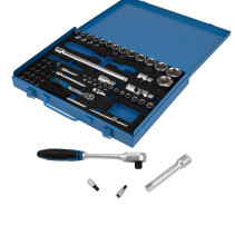 Набор шестигранных торцевых головок NORGAU Industrial с аксессуарами 1/2"-1/4", 58 предметов, N192058-S432 в металлическом ящике