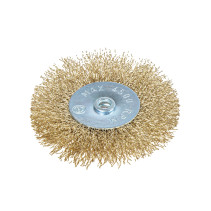 Щетка для УШМ плоская 75 мм, посадка 22.2 мм, латунированная проволока d=0.3мм, 4500 об/мин ARNEZI R8042075