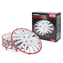 Колпаки R16 Orion 4шт (бело-красные) ABS-пластик ARNEZI A0702080