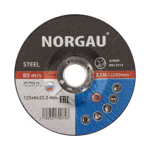 Круг шлифовальный NORGAU Industrial по стали NT-RPO 24, 125х6х22.23 мм