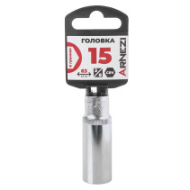 Головка 3/8" 6-и гр. 15мм удлиненная, L=63 мм на холдере Arnezi R0200115