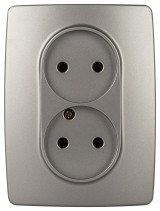 Розетка ЭРА Серия 12 12-2107-16 двойная 2X2P 16А-250В титан