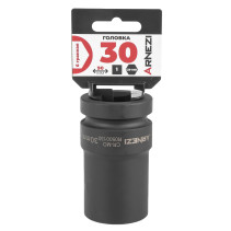 Головка ударная 1"DR 6-гр. 30 мм Cr-Mo удлиненная, на холдере ARNEZI R0500130