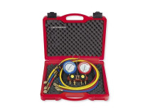 Набор с 2-х позиционным коллектором 3х1/4" SAE в пластмассовом чемодане : R22/R134a/R407C