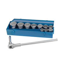 Set of hexagon socket heads with accessories NORGAU Industrial 1", 14 pieces, ND2114-S3680 in a metal box